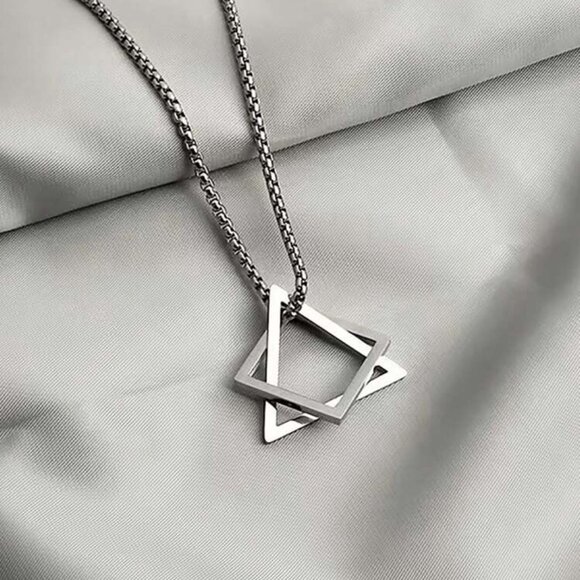 Necklace Unisex Stainless steel Geometric design - Picture 2 of 3